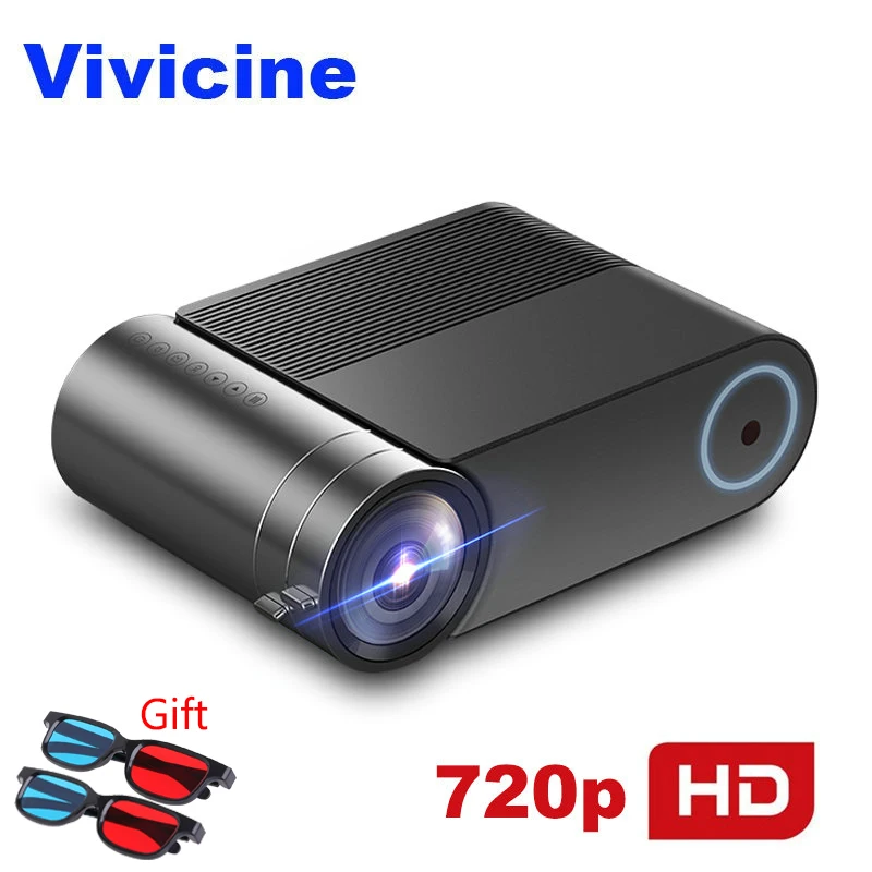 Basic Model VIVICINE 720p HD светодиодный проектор, опция Android 9,0 портативный HDMI USB 1080p домашний кинотеатр Proyector Bluetooth wifi мини светодиодный проектор - Цвет: Basic Model