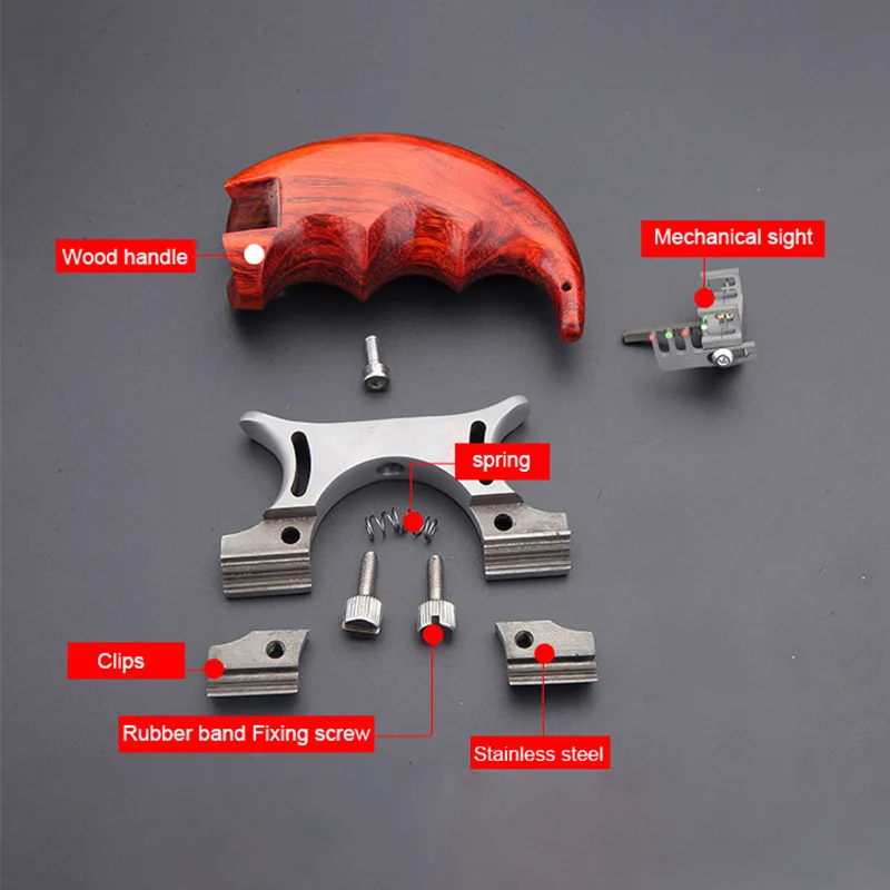 Рогатка охотничья из нержавеющей стали + деревянная ручка с механическим