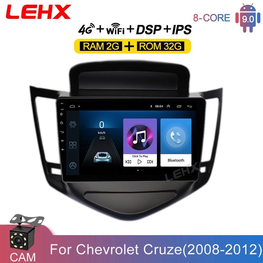 

Автомобильный мультимедийный плеер LEHX, автомагнитола 2 din на android 2008, с 9 "экраном, GPS-Навигатором, dvd, для Chevrolet Cruze 2012-