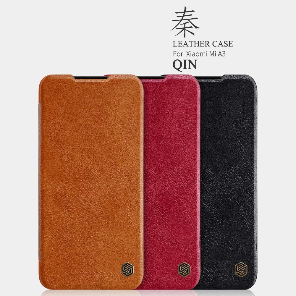 Кожаный чехол Nillkin для Xiaomi mi CC9e и A3 Qin серии флип Чехлы Роскошные чехлы телефонов