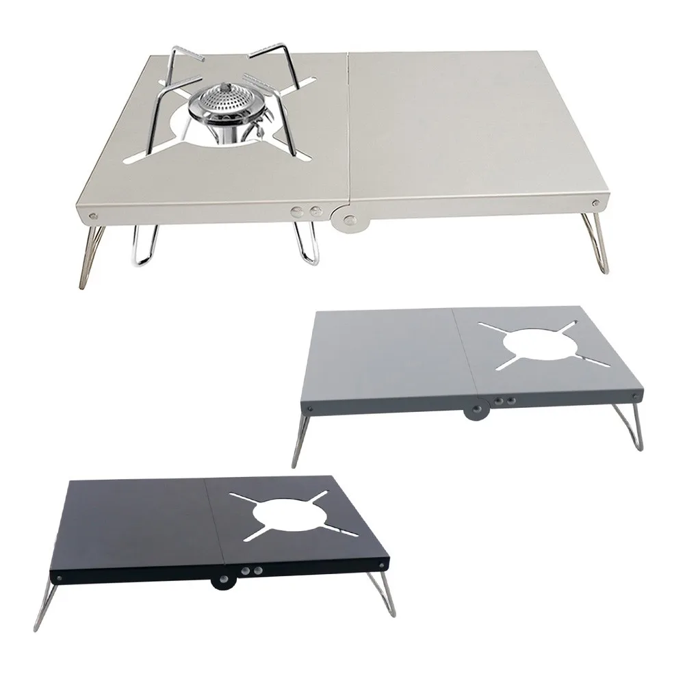 

Folding Gas Stove Table Portable Camping Stove Stand Bracket Holder BBQ Grill Picnic Desks For Fishing Hiking Backpacking Gear