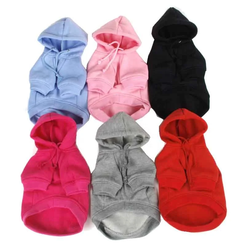 

Autumn Spring Blank Dog Clothes Solid DIY Pet Hoodies Bulldog Dog Sweatshirts Dog Clothes for Small Dogs