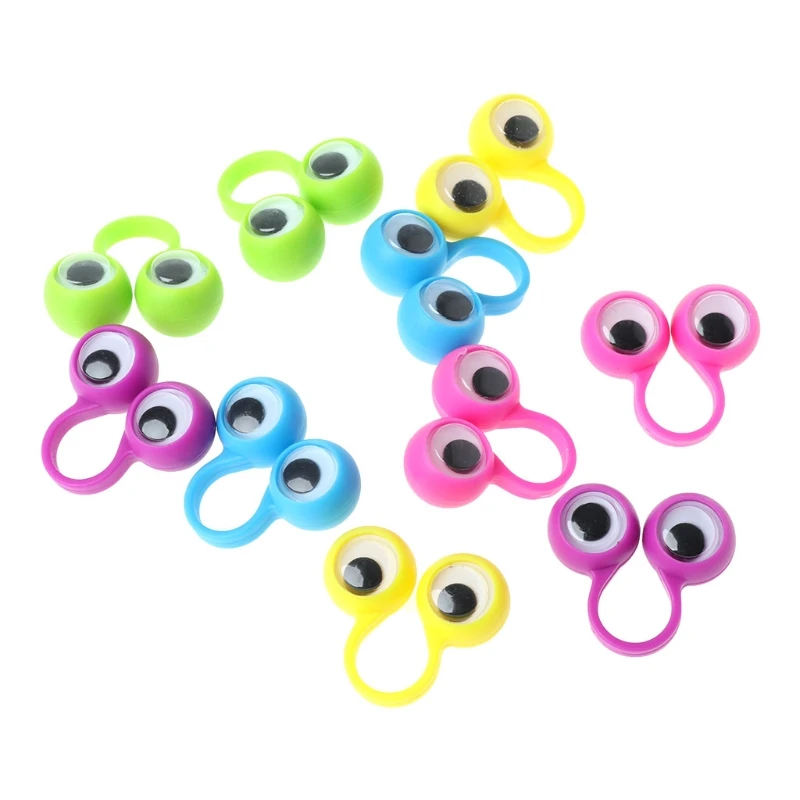 

2018 New 10 Pcs Eye Finger Puppets Eye Rings Kids Baby Toys Gift Slime Accessories Oct23-A