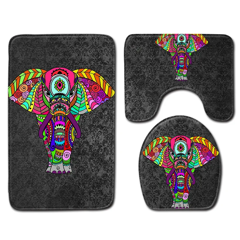 Коврик для ванной из микрофибры с рисунком слона Нескользящие коврики