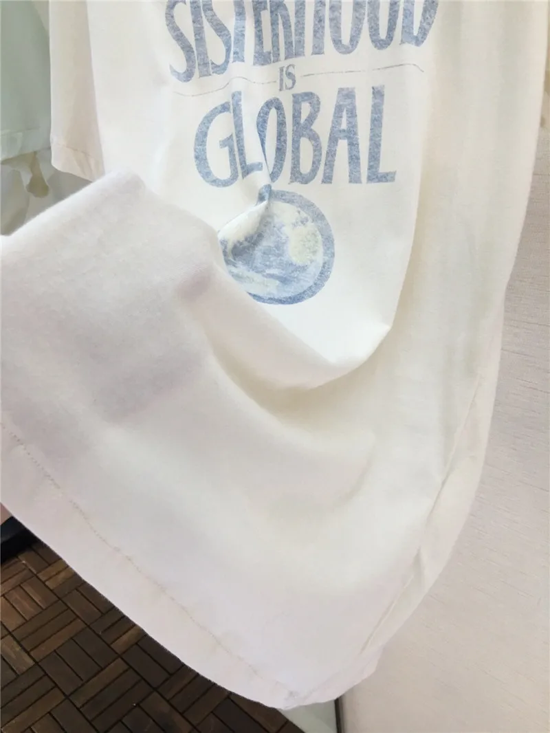 Sisterhood Global Printing Женская футболка из хлопка и льна Повседневная Удобная футболка женская футболка высокого качества для девочек 2 цвета