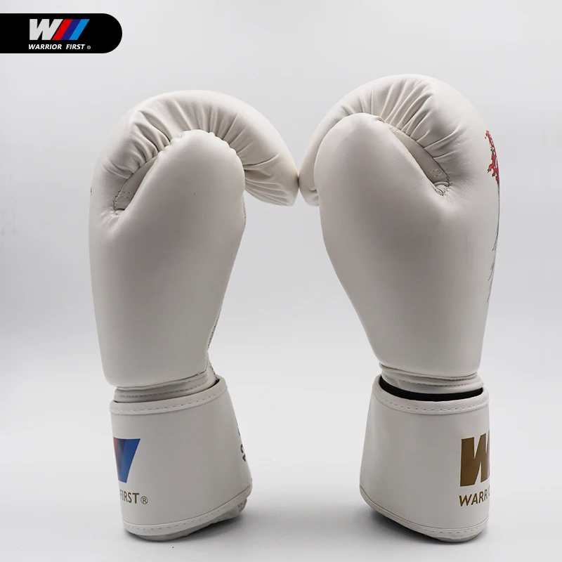 

6/8/10/12oz Kids Women/Men Boxing Gloves Sanda Sparring Muay Thai MMA Karate Punch Training Mitts Kickboxing Boxe De Luva White