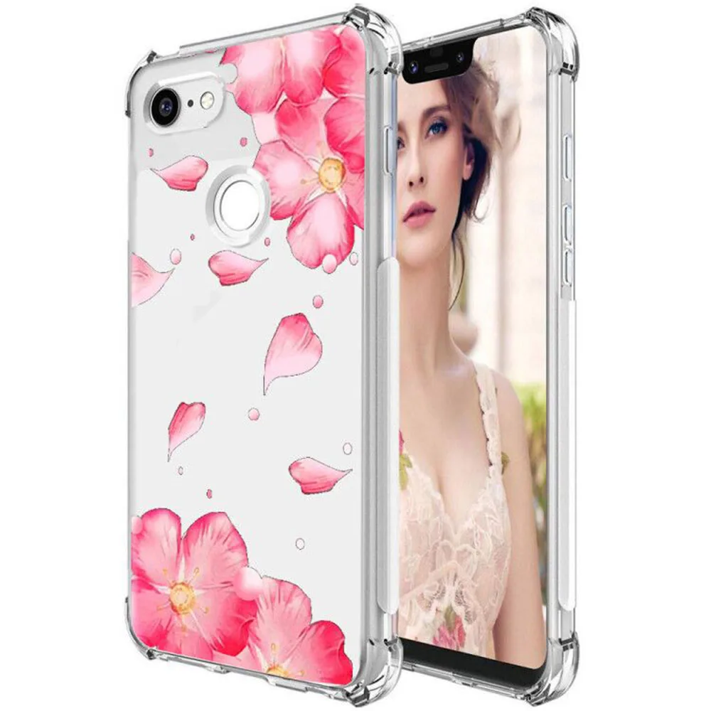 Pink Petals Противоударный Прозрачный цветочный женский чехол s для Google Pixel 3A 3AXL 3 XL 3Xl тонкий Мягкий ТПУ силиконовый чехол для телефона - Цвет: Pink Petals