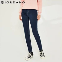 giordano women jeans fleece lined high rise slim jeans zip front full length warm calca jeans feminina 05410722