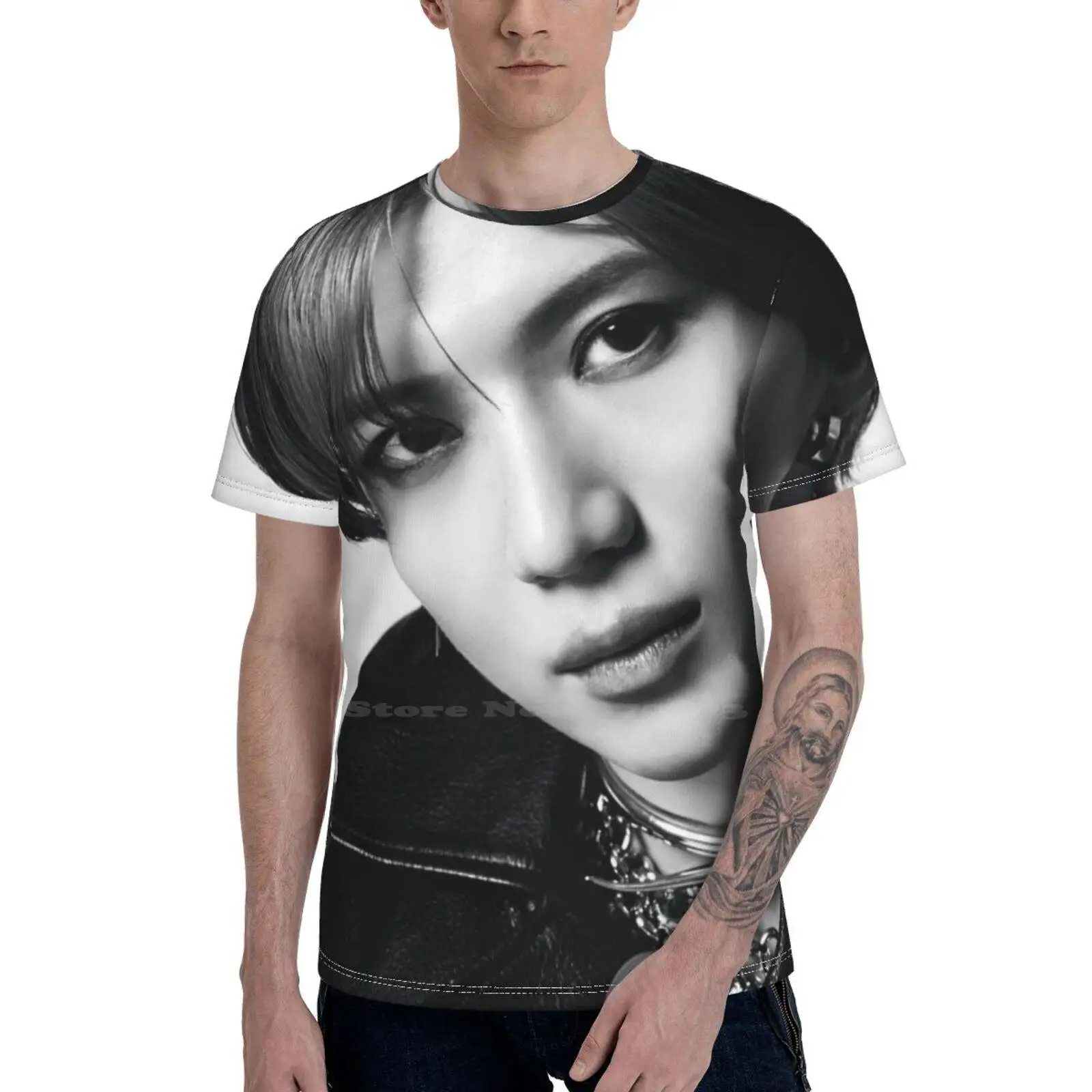 Повседневная мужская футболка с объемным рисунком Shinee Taemin большие размеры |