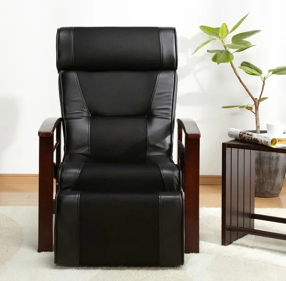 

Height Adjustable Leather Recliner With Pull Out Stool Living Room Modern Reclining Sofa Chair Armchair Furniture For Elderly