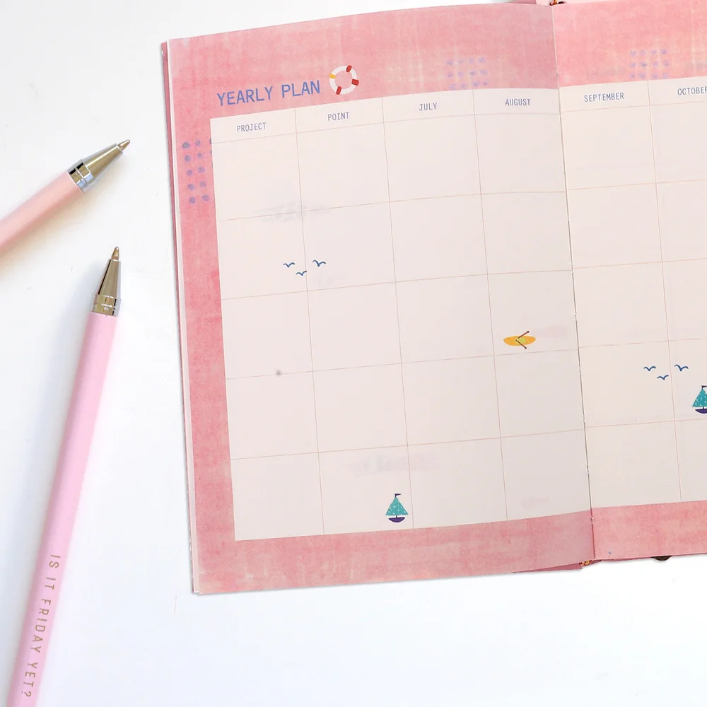 

Everyday Planner Writing Notebook Portable Notepad Simple Style Diary Book