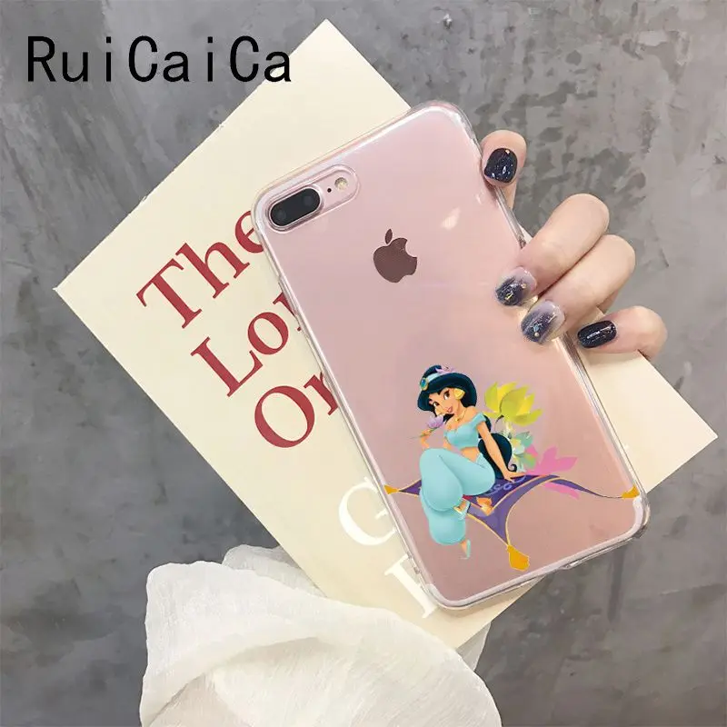 RuiCaiCa Алладин Принцесса Жасмин ТПУ Мягкий силиконовый чехол для телефона iPhone 8 7 6 6S