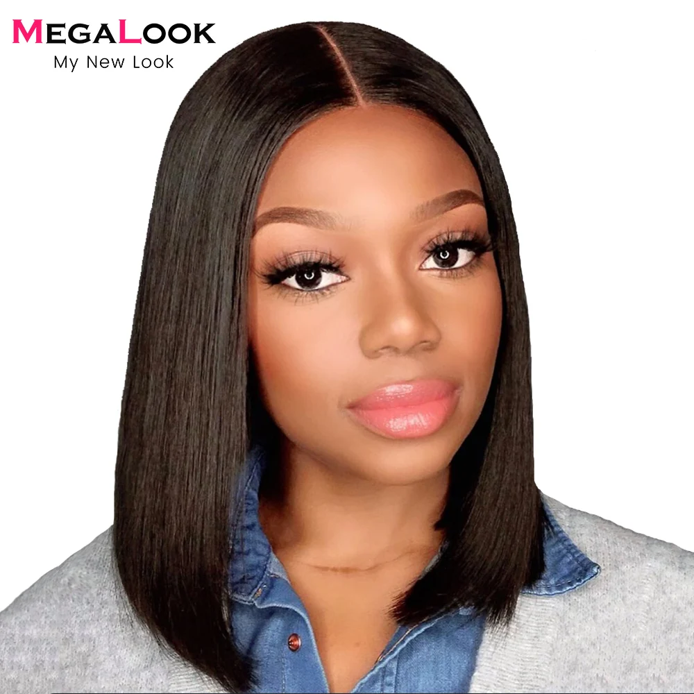 Closure wig Short Wig Bob Human Hair Megalook 4x4 13x4 Front Human Lace Wigs Virgin Hair Wigs Straight Lace Front Wig Bob Wigs