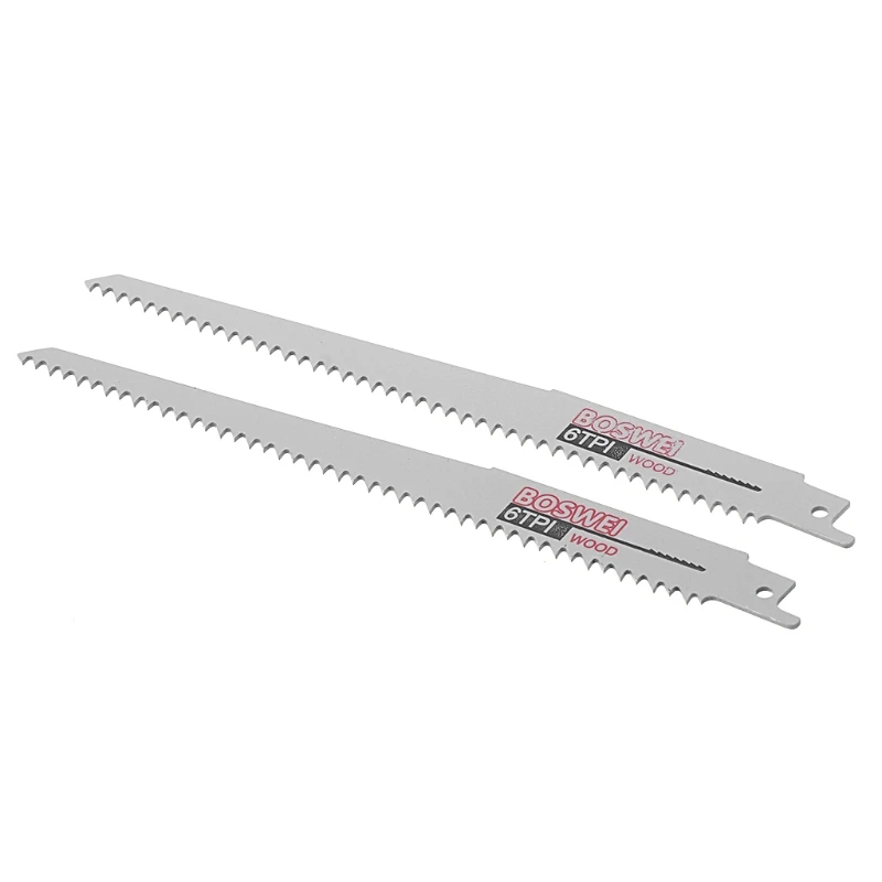 

2pcs High Carbon Steel 6TPI 200mm Reciprocating Saw Blade For Cutting Metal Wood