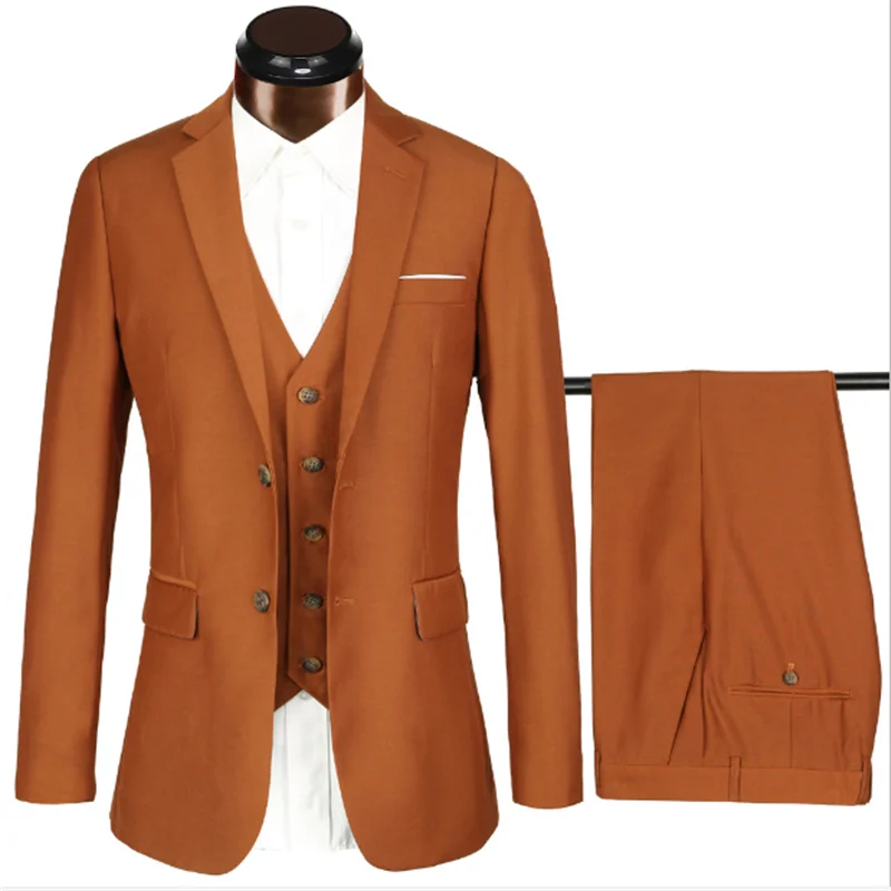 

2020 New Men's Business Slim Fit Suit Jacket Jaqueta Masculino Clothing Abiti Da Cerimonia Chaqueta Sposa Płaszcz Brown Kurtki