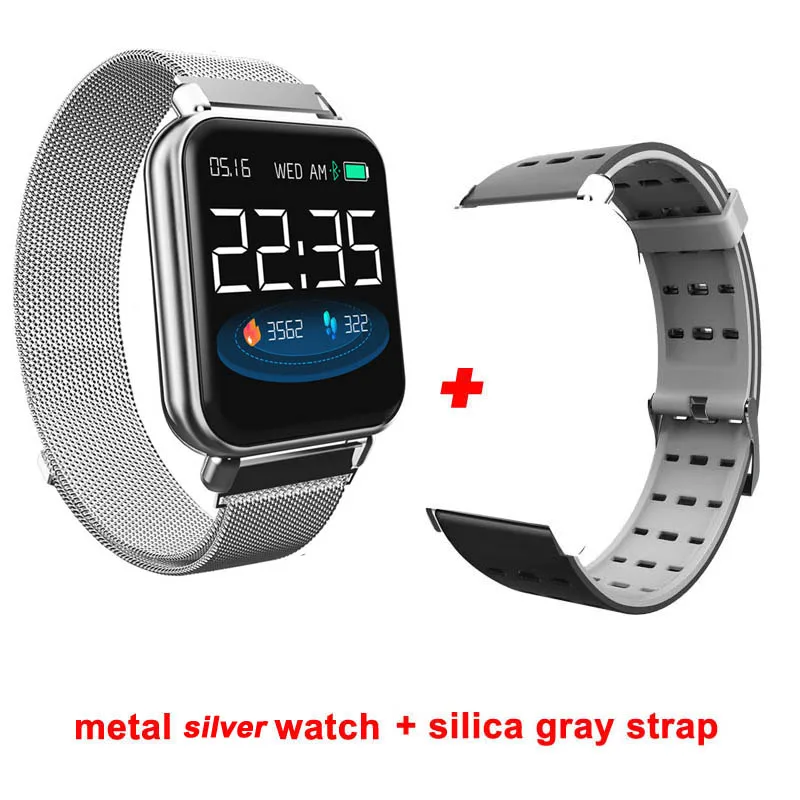 Смарт-браслет Greentiger Y6 Pro, IP67, водонепроницаемый, Bluetooth, умные часы, пульсометр, кровяное давление, кислород, фитнес-трекер, браслет - Цвет: metal add silica