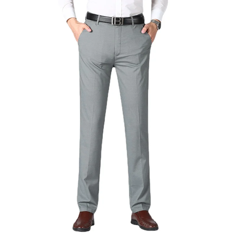 

New fashion summer casual cool and refreshing jeans men's high-waist straight-leg loose and thin men's business trousers for men