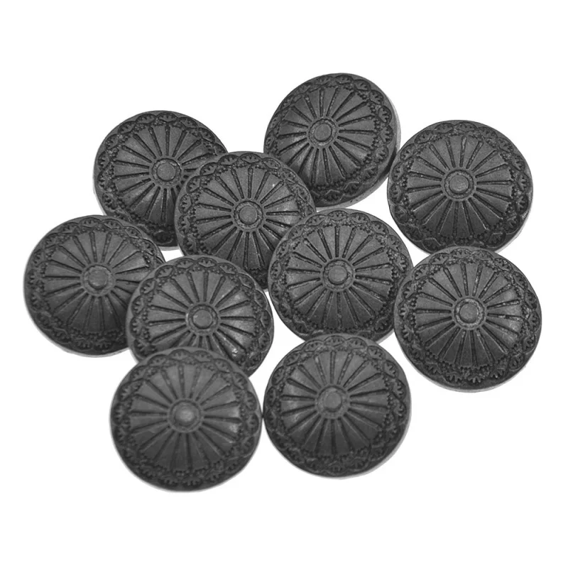 Lychee Life 10 Pieces Round Carved Flower Shank Button Shield Design Jeans DIY Sewing Craft 23mm | Дом и сад