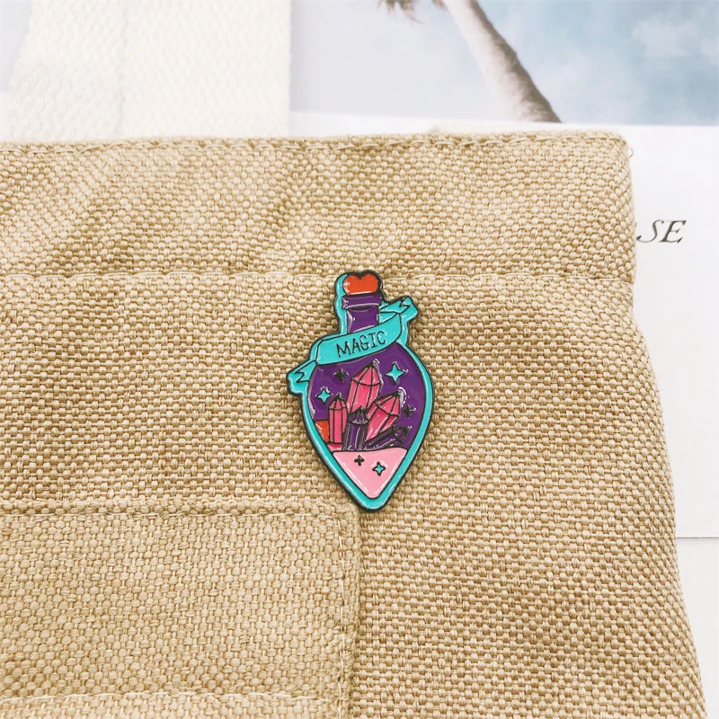 Креативная Волшебная бутылка в форме сердца карандаш звезда эмаль брошь значок
