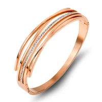 2021 new korean cross x zirconia crystals bracelets bangles women jewelry stainless steel sliver gold bangle fashion pulseiras