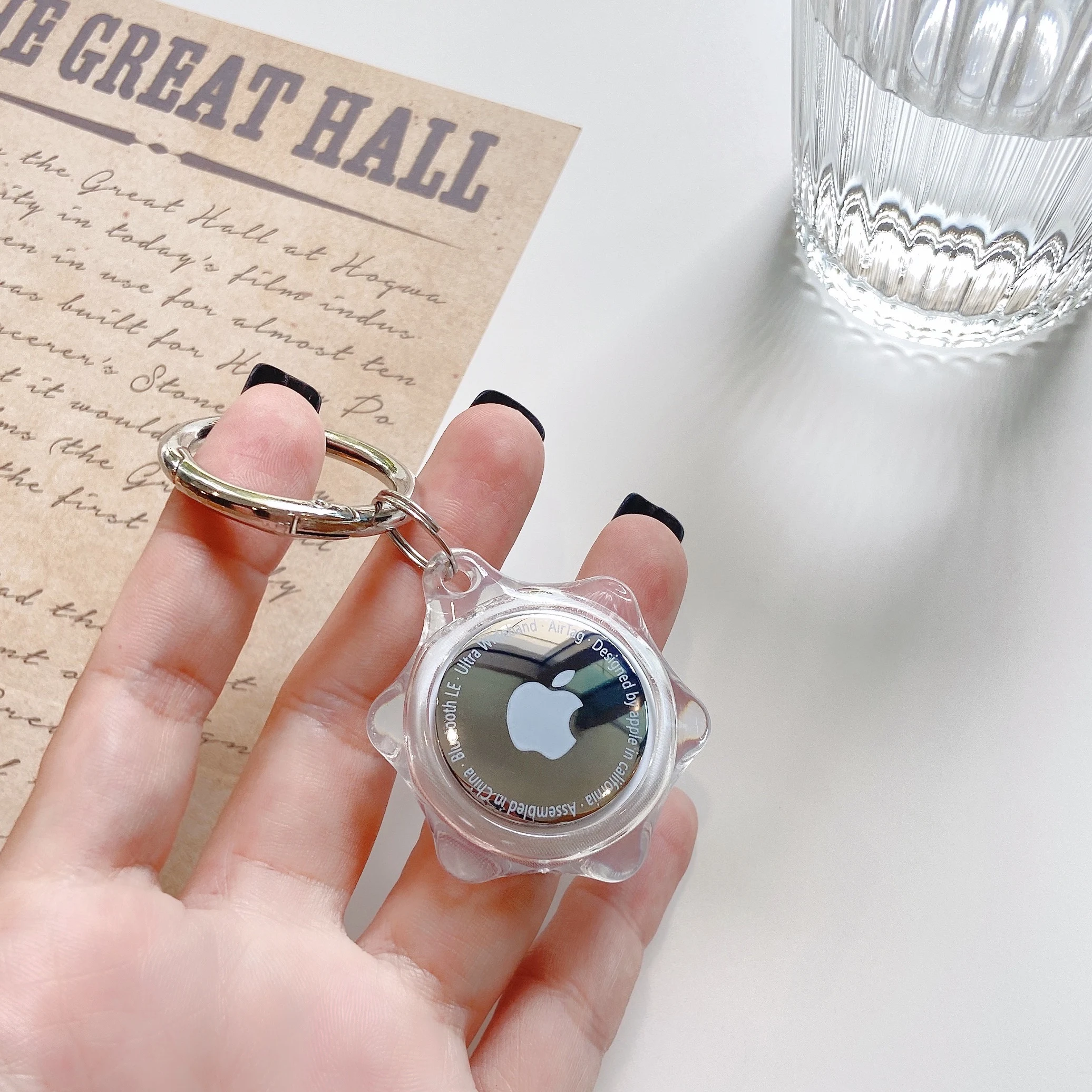 

Transparent Hexagon Silicone Case For AirTags Shockproof Location Tracker Case With Buckle for AirTag Tracker Anti-scratch Shell