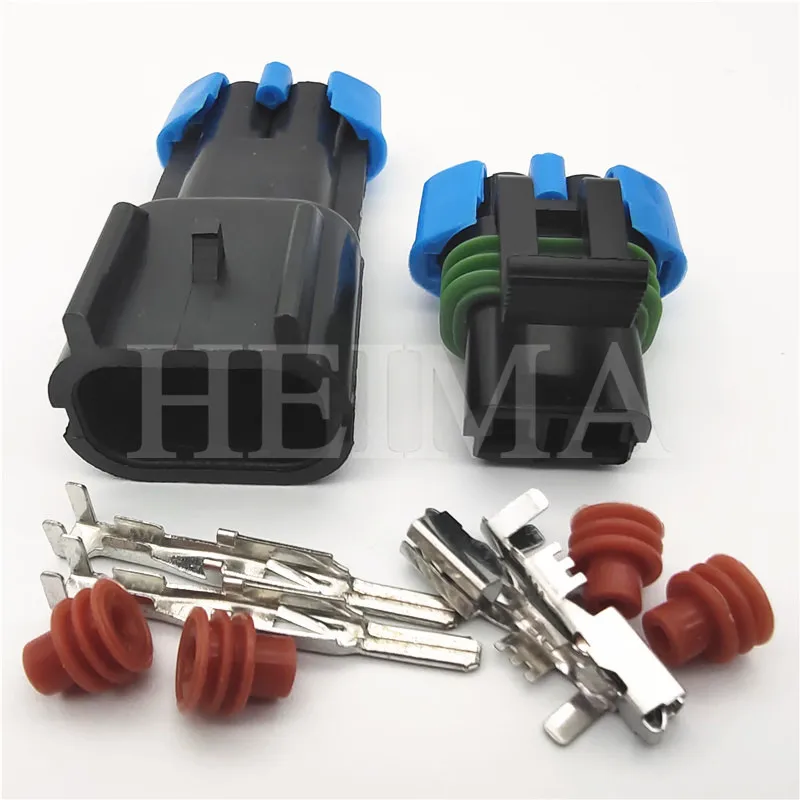 10/20/30sets 15300002 black 2.8mm Delphi 2 Pin Way GM Weather Pack Kit Male Waterproof Sensor Fan Electronic Connector auto Plug |
