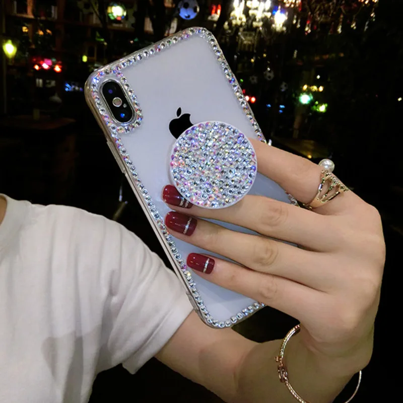 Роскошный чехол с блестящим бриллиантовым подушком безопасности кронштейн со