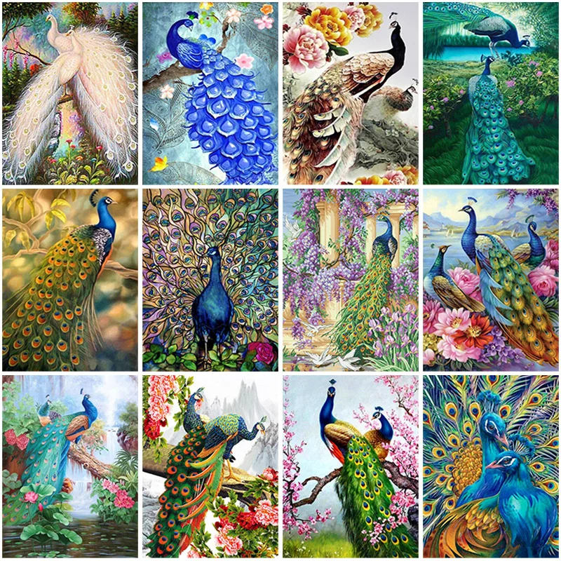 

DIY Peacock 5D Diamond Painting Full Square Drill Animal Diamond Embroidery Cross Stitch Mosaic Resin Home Decor Wall Art Gift