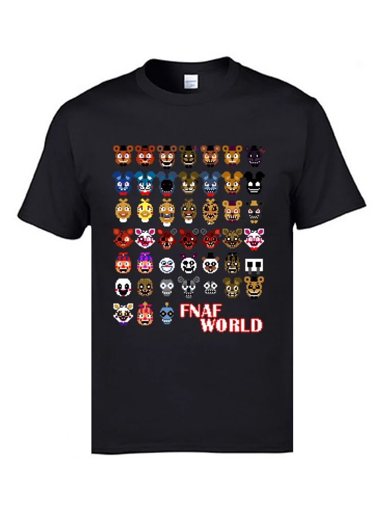 Новое поступление 2019 футболка FNAF World Game 100% хлопковая Футболка с круглым вырезом