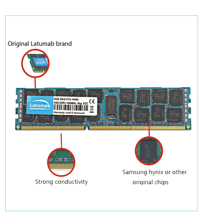 Серверная память Latumab 8 ГБ 16 DDR3 1866 МГц PC3 14900 REG ECC модуль оперативной памяти для ПК 1