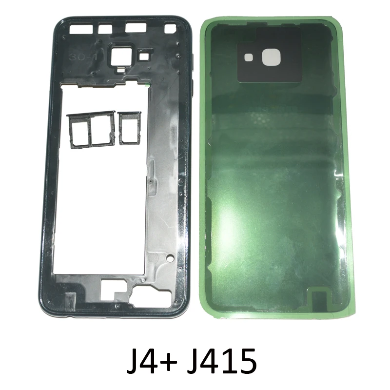 

Для Samsung J4 + J6 + J415F J415FN J415G J415 J610F J610FN J610G оригинальная задняя крышка корпуса рамка средней рамки + клей