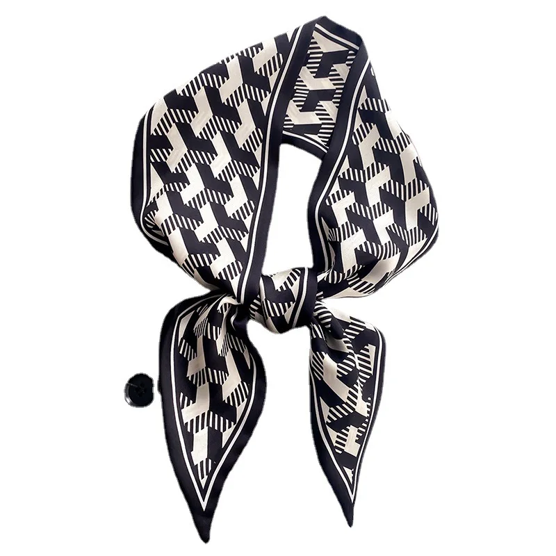 

2021 New Fashion Silk Scarf For Women Neck Hair Tie Bag Warp Soft Neckerchief Hijab Headscarf Female Foulard Shawl Sunscreen