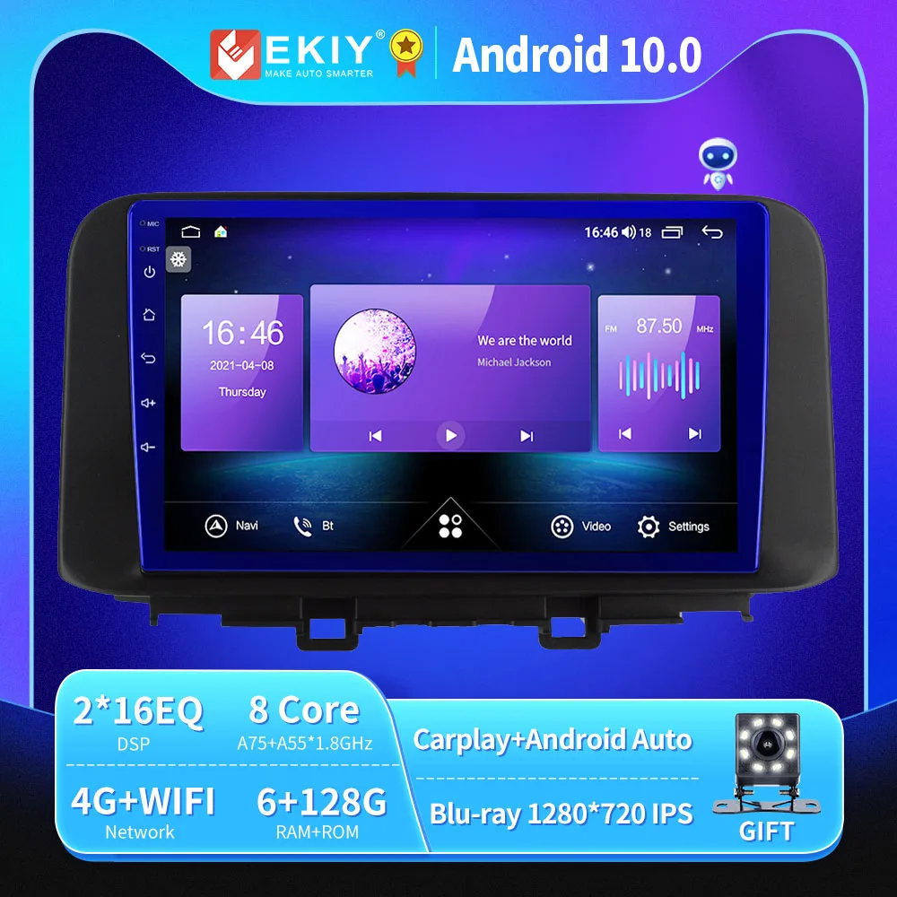 

EKIY Android 10 Car Radio For Hyundai Encino 2018 2019 Autoradio Blu-ray 1280*720 IPS/QLED Multimedia Player Navi GPS HU no 2din