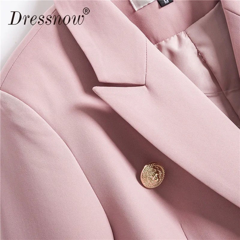 Dressnow Модный женский бледно-розовый приталенный силуэт Блейзер Женский весенний