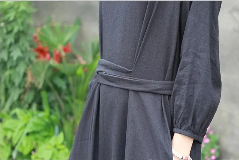 

Cotton linen Long Sleeve Dress