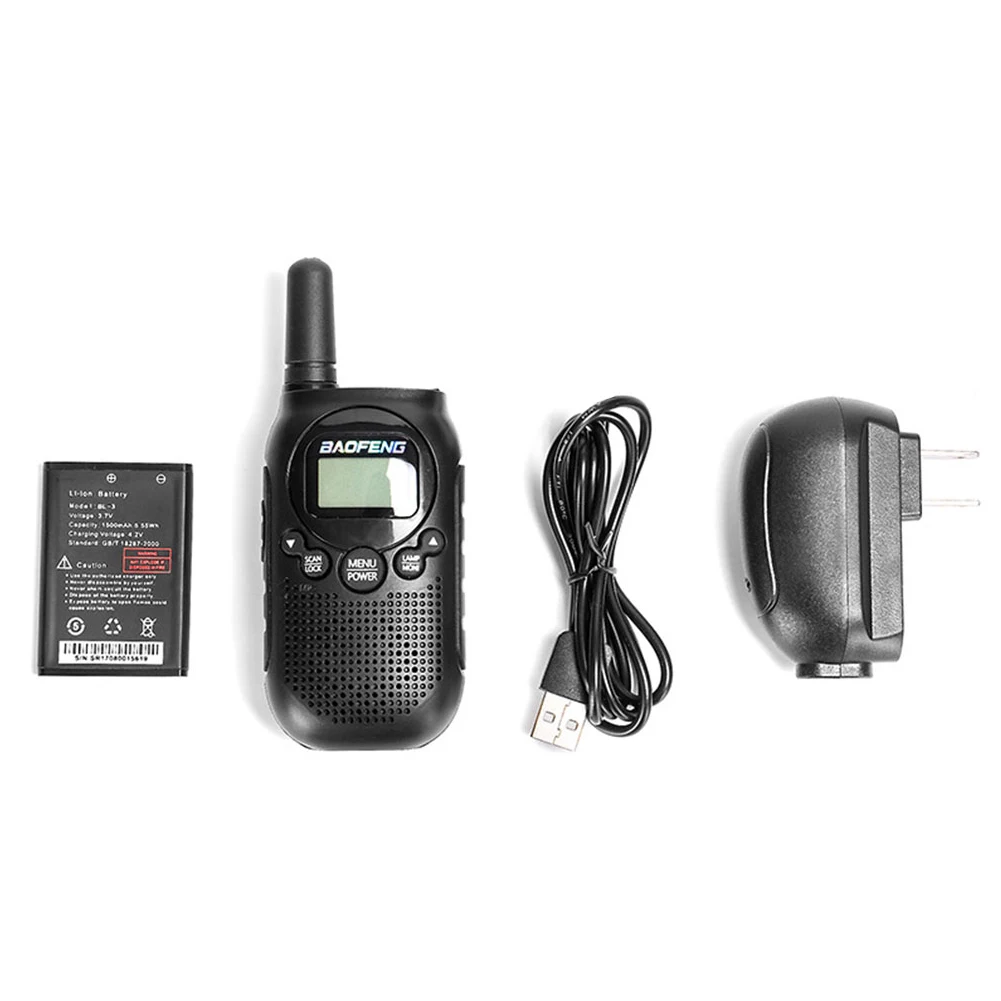 

2pcs Long Distance Noise Reduction Adventures 2 Way Radio Mini Rechargeable Ergonomic Hiking Camping Kid Walkie Talkie Team