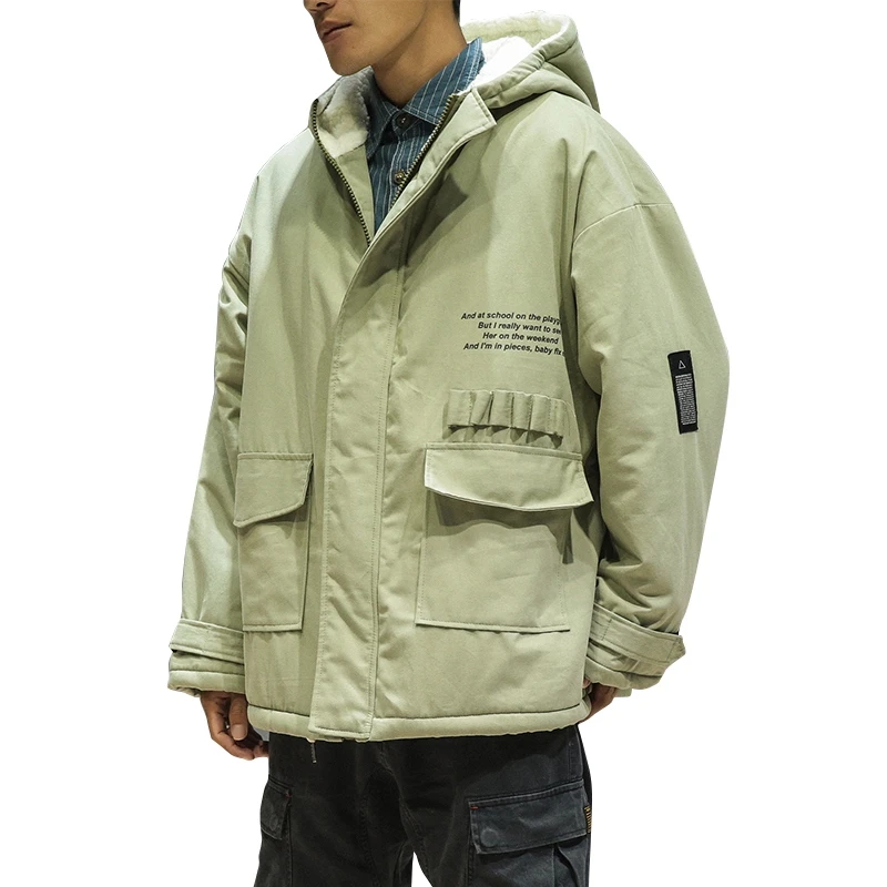 

Men's wear winter new Japanese Increase Down Cotton-padded Clothes Male loose large size thickened casual Hip-hop coat