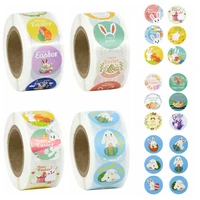 500pcsroll easter paper sticker cute bunny eggs stickers happy easter party diy scrapbook gift packaging seal label decorations