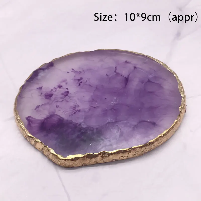

Natural Nail Art Palette Coffee Bar Decorations Drink Coaster Cup Mat Imitation Agate Pad For Jewelry Display Color Mixing Plate