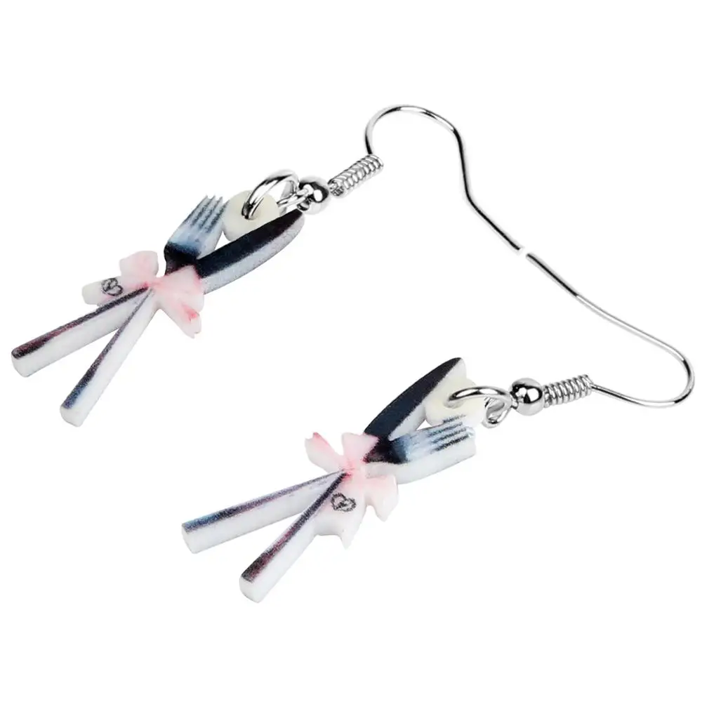 WEVENI Acrylic knife Fork Earrings Realistic Long Lightweigh Dangle Drop Jewelry For Women Girls Teens Novelty Gift Accessories | Украшения