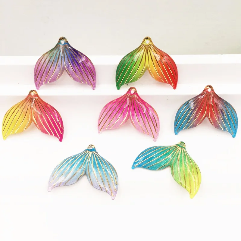 10 шт. разноцветные стразы с хвостом русалки 1 отверстие | Дом и сад