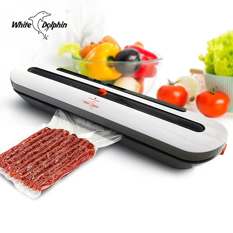 Вакуумный упаковщик пищевых продуктов White Dolphin с 10 пакетами|Вакуумные упаковщики|