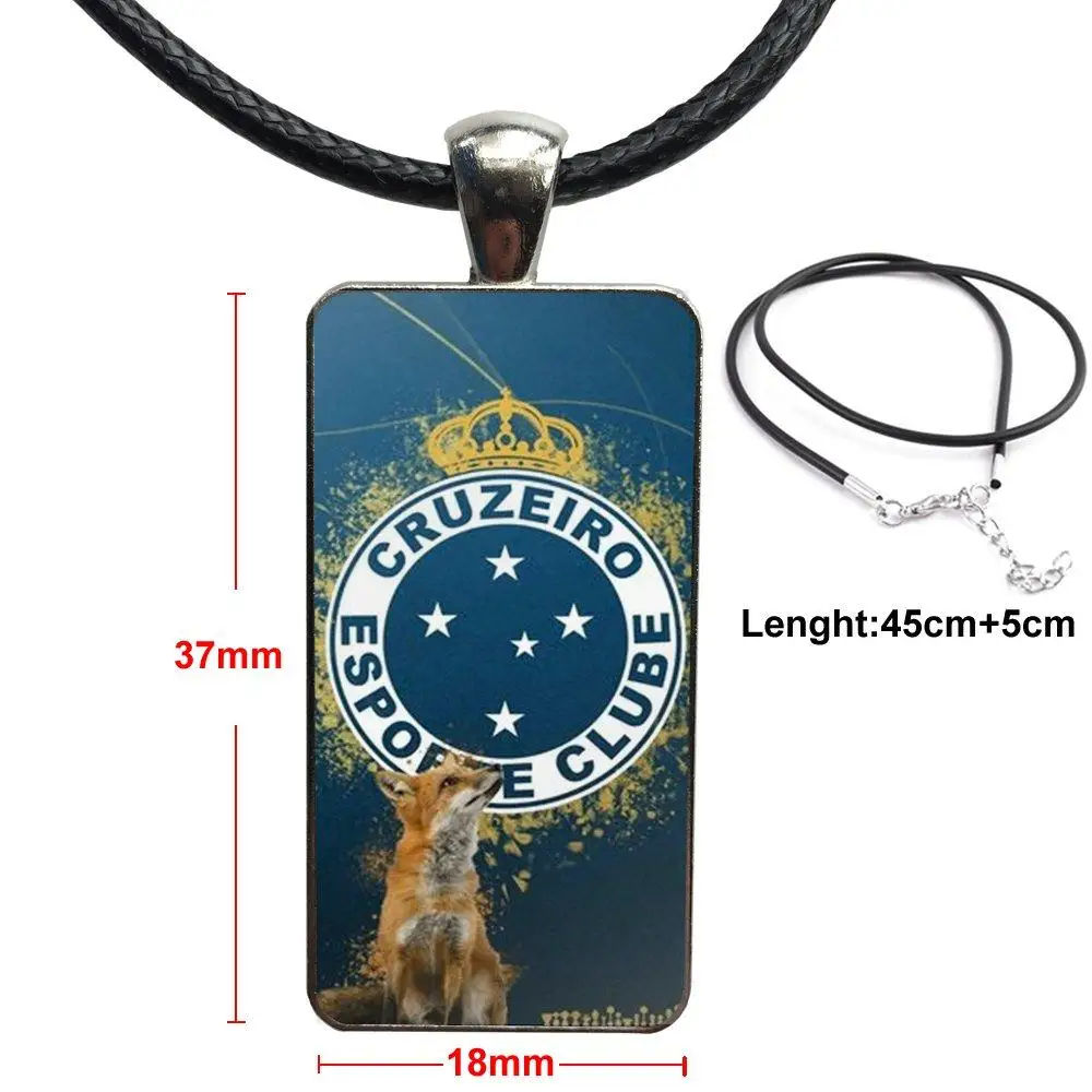 

Design Fashion Vintage Glass Women Rectangle Necklace Pendants For Women Wedding Cruzeiro Football Logo