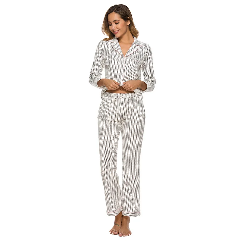 Women Pajamas Set Cotton Long Sleeve Pyjamas Pajamas Set Long Pants Pajamas for women