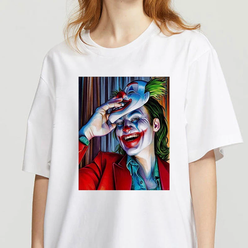 

Halloween Women's T-shirtfunny printed T-shirt fashion casual white T-shirt JOKER T-shirt short sleeve
