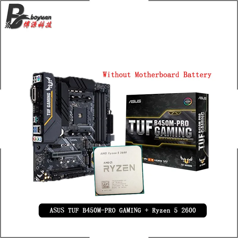 Игровая материнская плата AMD Ryzen 5 2600 R5 + процессор aвоздуа TUF B450M PRO в комплекте