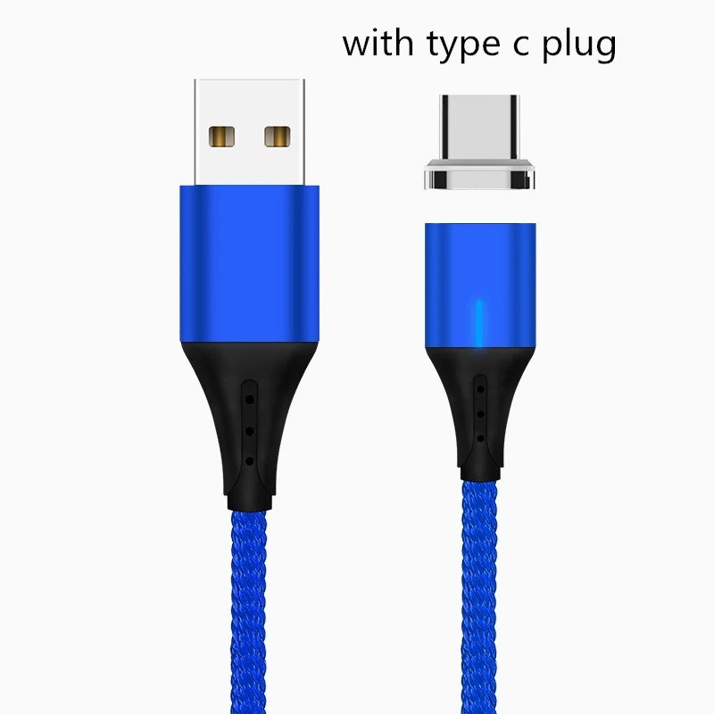 Blue Type C Plug Магнитный кабель 3A Micro usb type C кабель передачи данных для быстрой зарядки для iPhone XS MAX XR 8 7 Plus SAMSUNG S10+ S9 для XIAOMI Mi9 MIX3 2S - Цвет: Blue Type C Plug