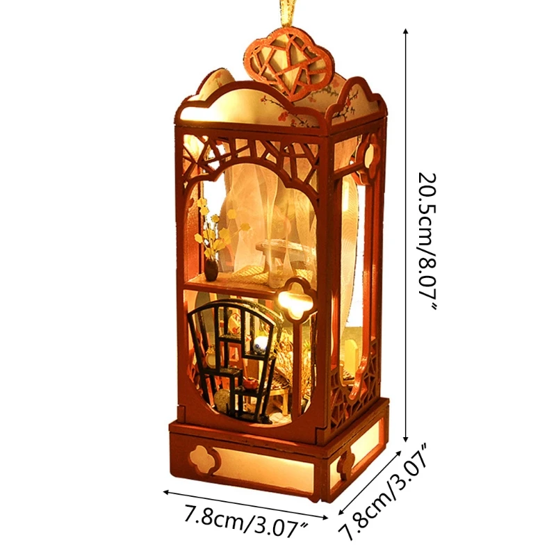 

2021 New Creative DIY Cottage Handmade Model with LED Retro Doll House Cabin Children Toy