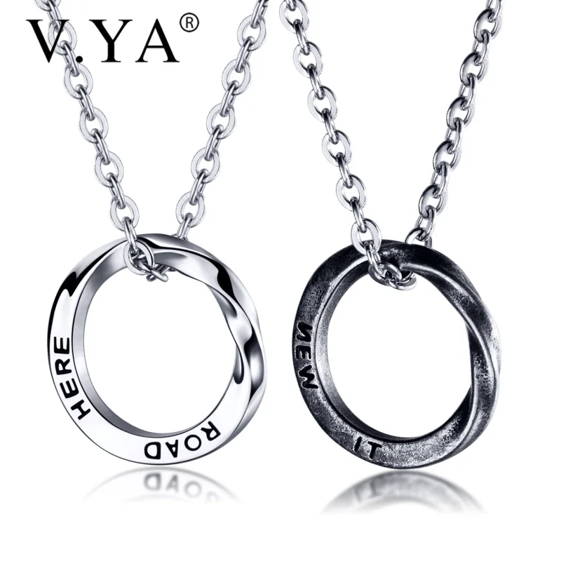 Мужское колье с подвеской в виде Круга из нержавеющей стали|Ожерелья подвеской| |