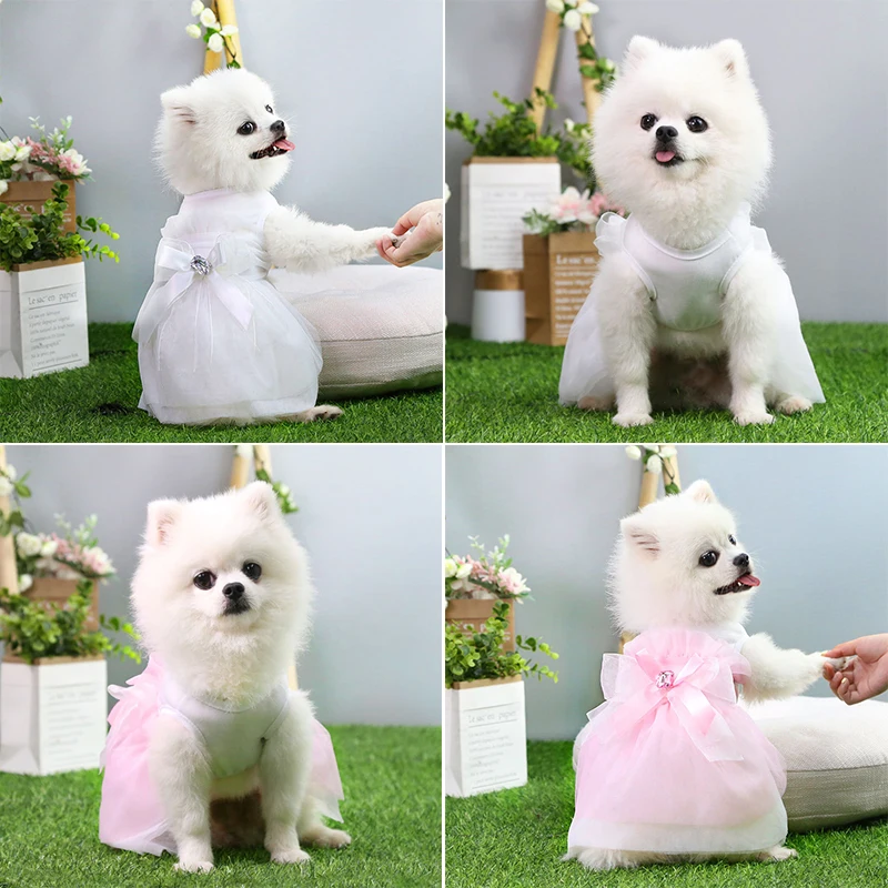 

Cute Princess Style Pet Dress Cat Princess Dress Sweet Elegant Bow-knot Skirt Dog Wedding Dress Universal Pet Supplies